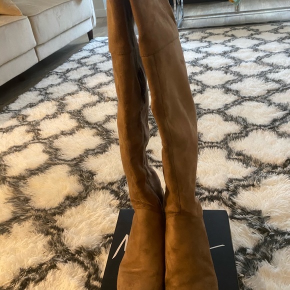 Shoes - Taupe suede over the knee boot